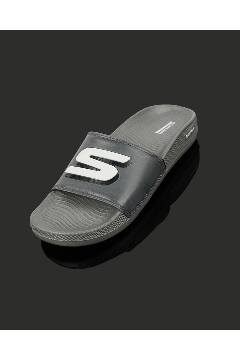 SKECHERS® Grey Slides for Men 👣 | Ultra Soft Foam Comfort Slippers | Lightweight, Durable & Stylish Footwear for Everyday Use 🩶 - Image 4