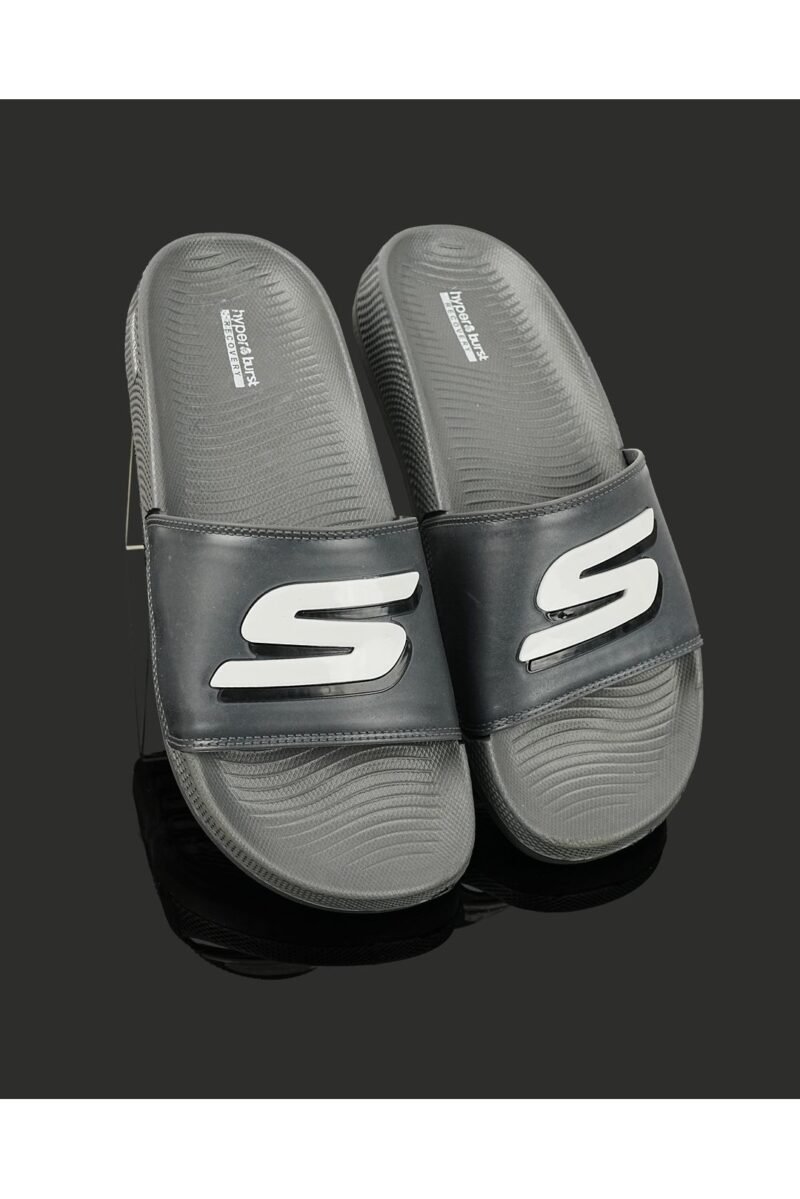 SKECHERS® Grey Slides for Men 👣 | Ultra Soft Foam Comfort Slippers | Lightweight, Durable & Stylish Footwear for Everyday Use 🩶 - Image 6