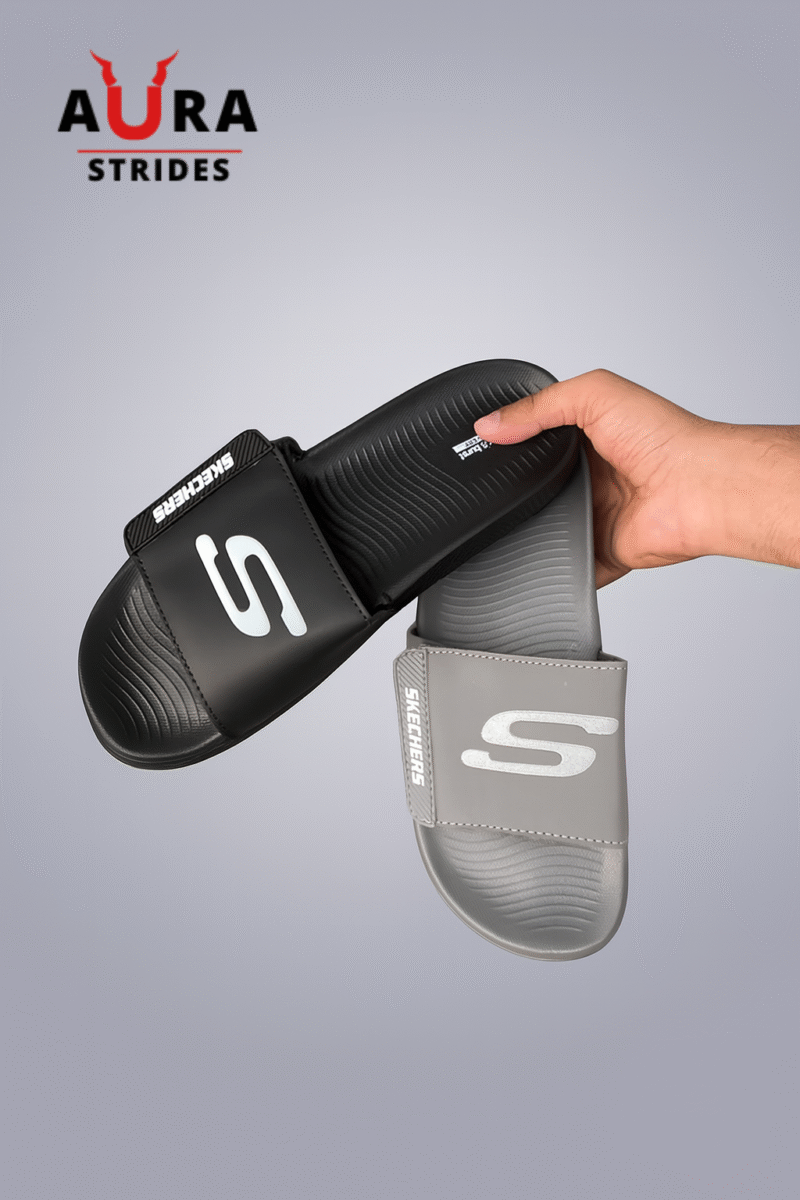 SKECHERS Hyper Burst Slides for Men | Lightweight, Ultra Comfort Slippers | Premium Soft Slip-Ons for Daily Wear