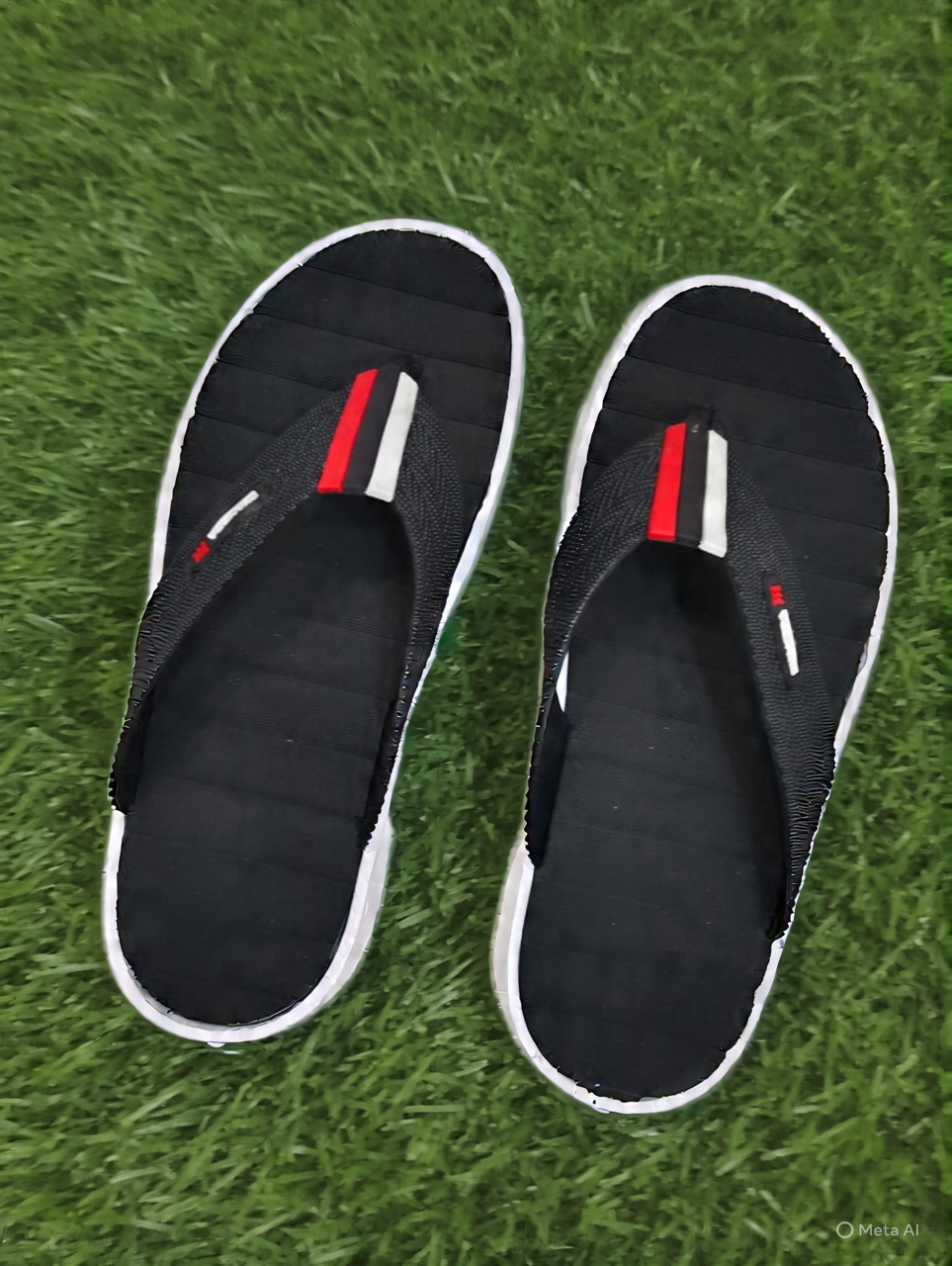 Grey Outdoor Sandals on Fresh Green Grass - Image 3